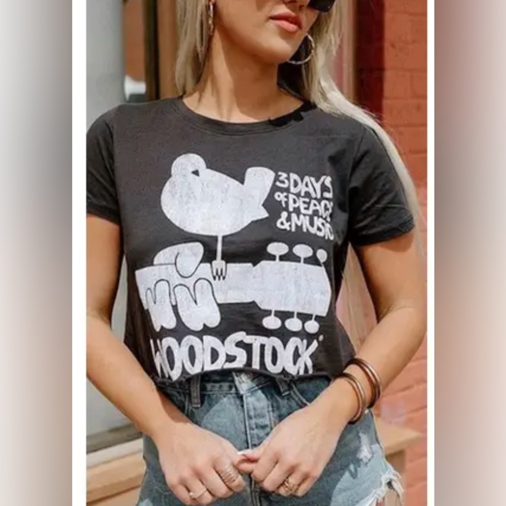 Woodstock Poster Art Crop Top T-shirt